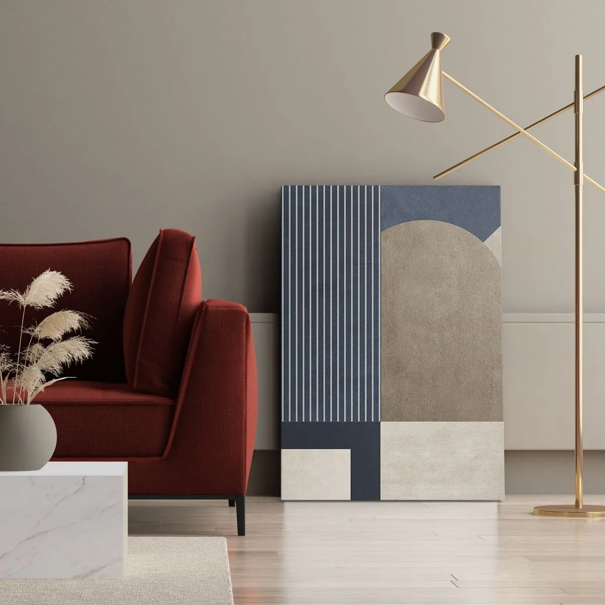 Obraz na plátne - Kompozícia jednoduchosti a guľatosti - 55x100 cm