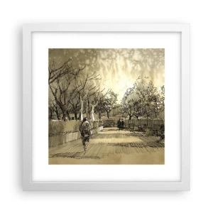 Plagát v bielom ráme - Pierkom zastavený okamih - 30x30 cm