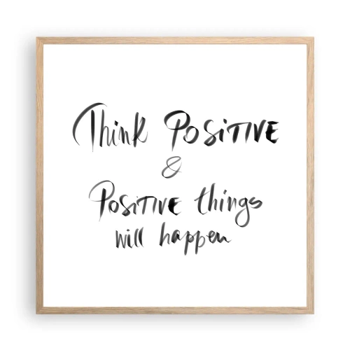 Plagát v ráme zo svetlého duba - Ako žiť? - 60x60 cm