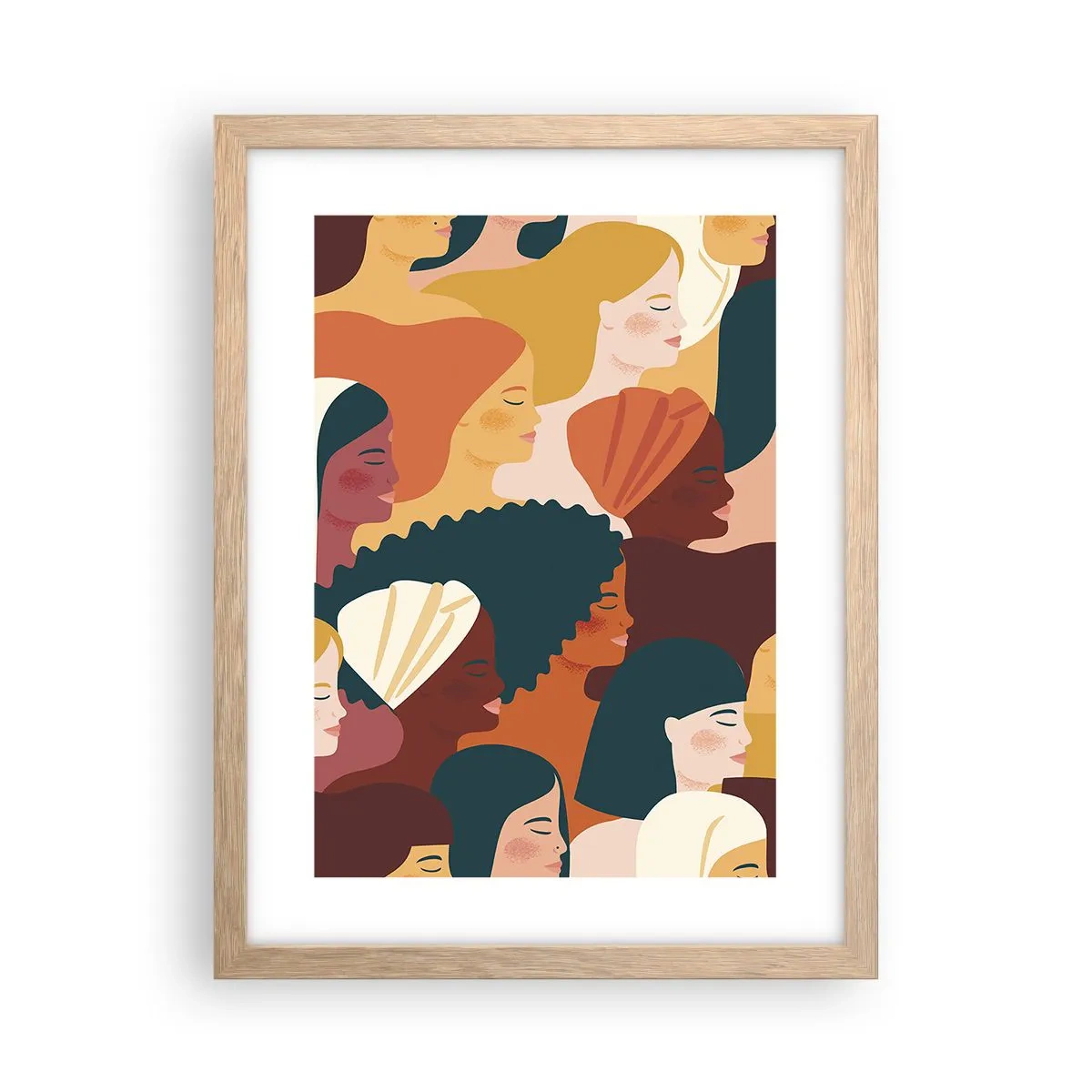 Plagát v ráme zo svetlého duba - Iba ženskosť - 30x40 cm
