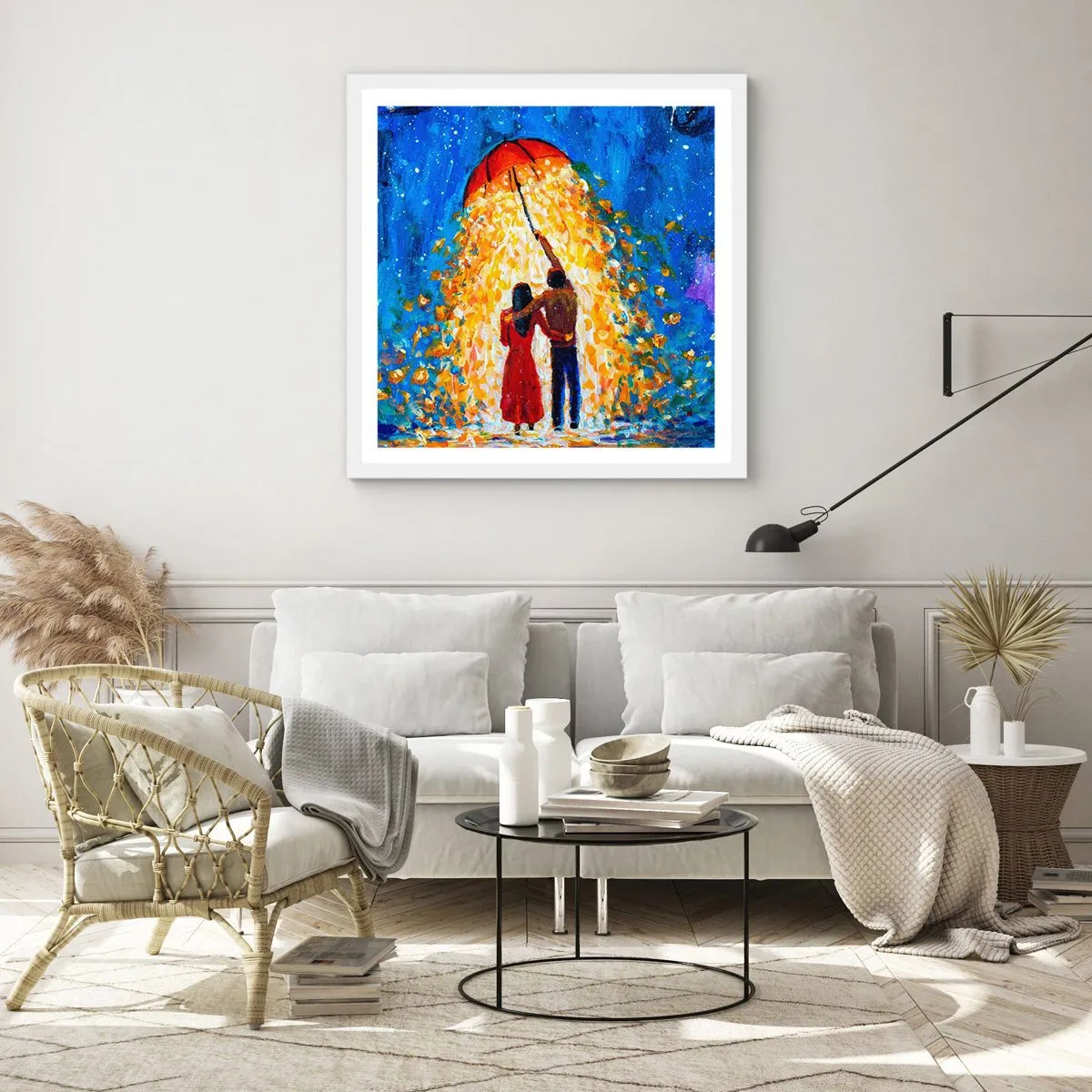 Plagát v bielom ráme - Mágia daždivého večera? - 30x30 cm