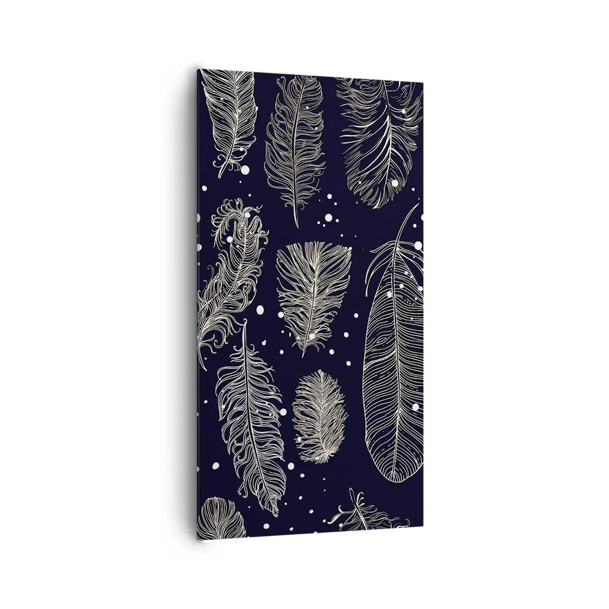 Obraz na plátne - Čipka s perím - 65x120 cm