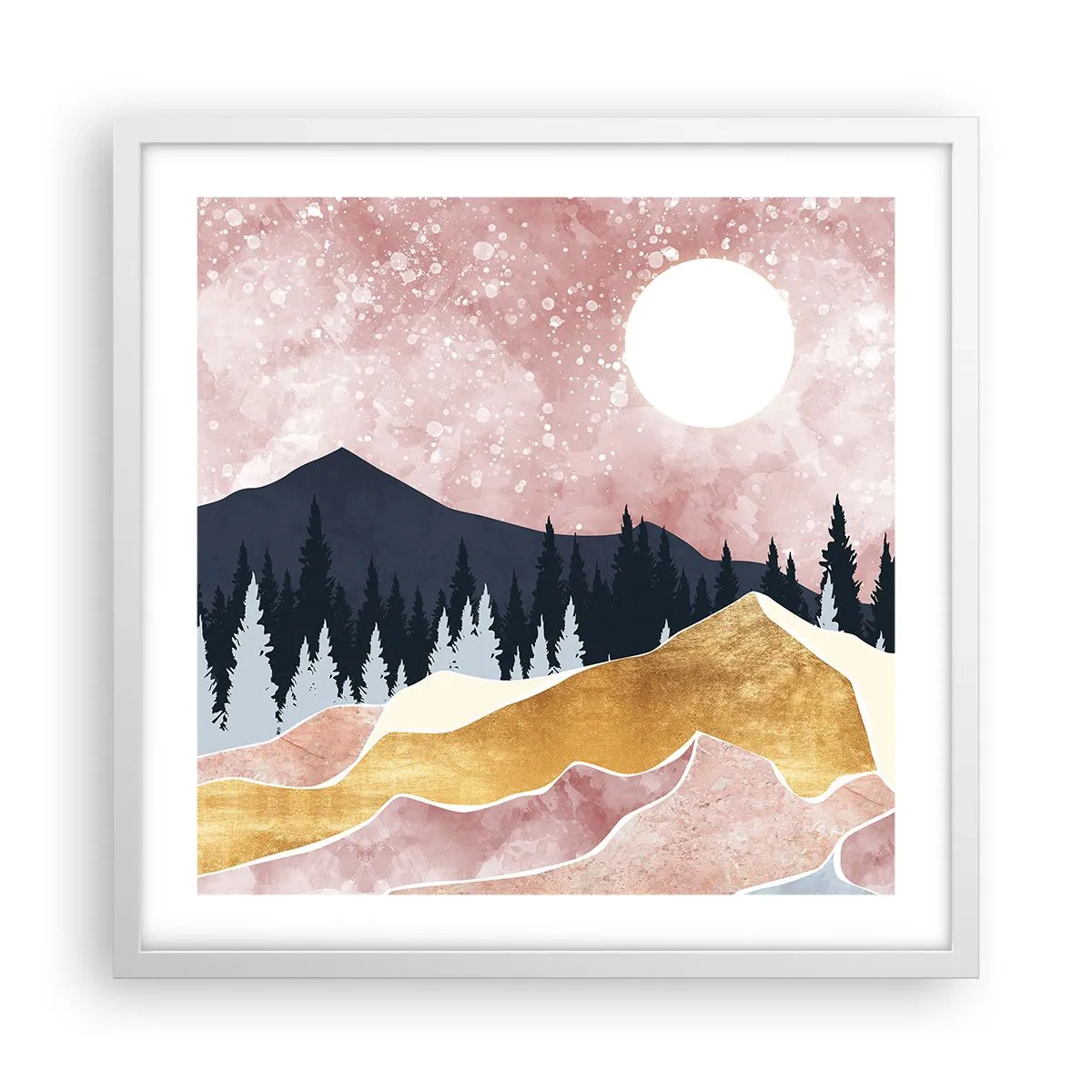 Plagát v bielom ráme - Nočná hliadka - 50x50 cm