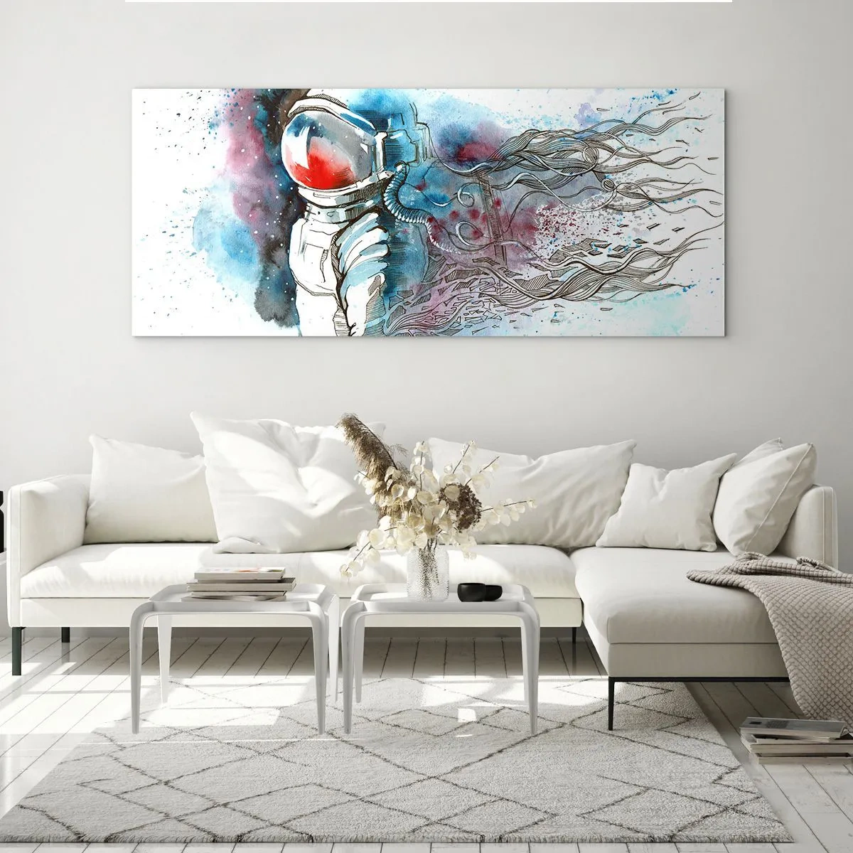 Obraz na skle - Sám s vesmírom - 100x40 cm