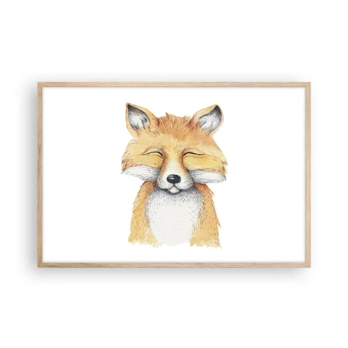 Plagát v ráme zo svetlého duba - Líščia rozladenosť - 91x61 cm