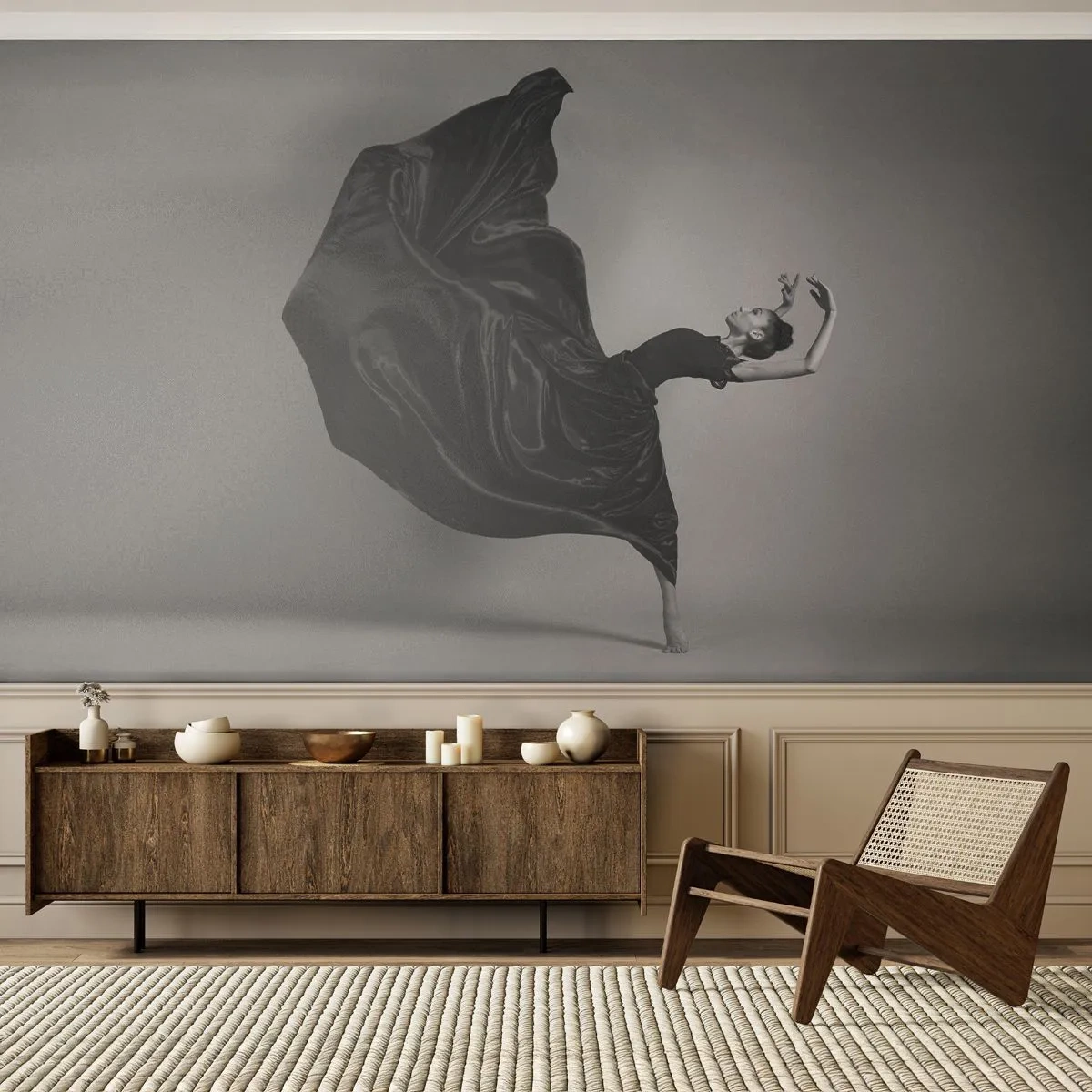 Samolepiaca Fototapeta Deluxe Sticker - Okrídlený hudbou - Tancujte, Žena, tanečnica - 250x175 cm