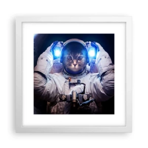 Plagát v bielom ráme - Houston, máte problém - 30x30 cm