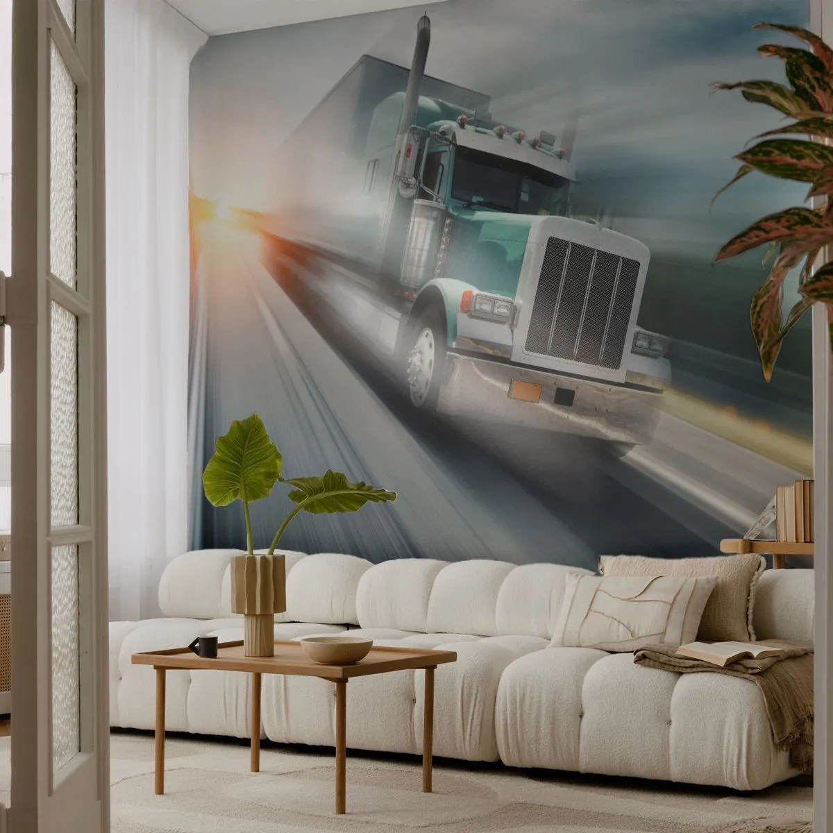 Fototapeta Premium Sand - Americký obor v rýchlosti - Nákladné auto, Automobilový priemysel, Doprava - 400x280 cm
