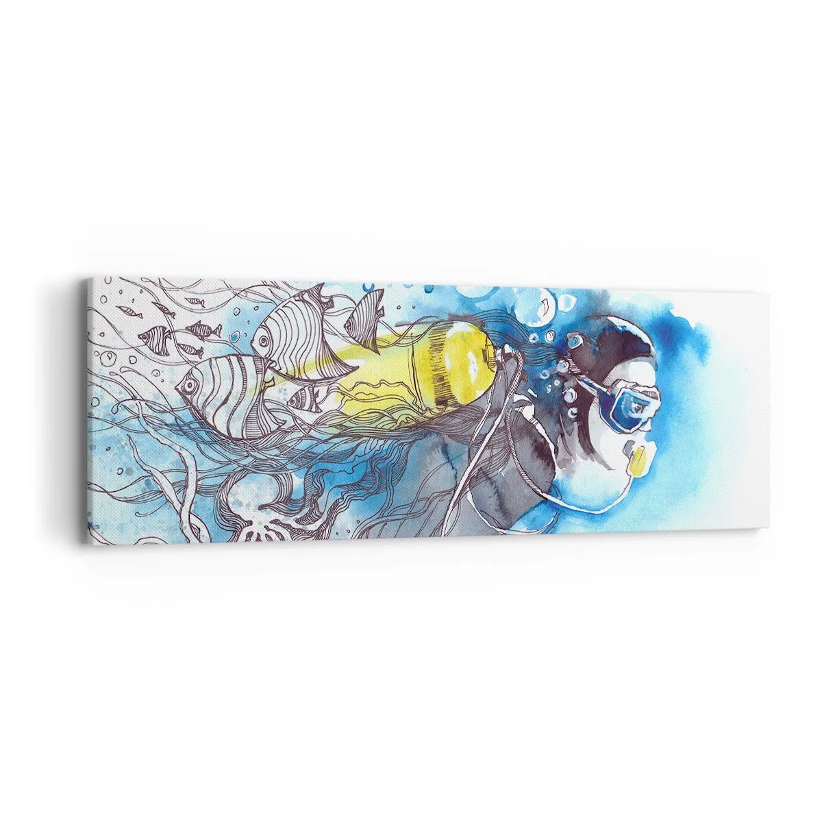 Obraz na plátne - Veľká modrá - 90x30 cm