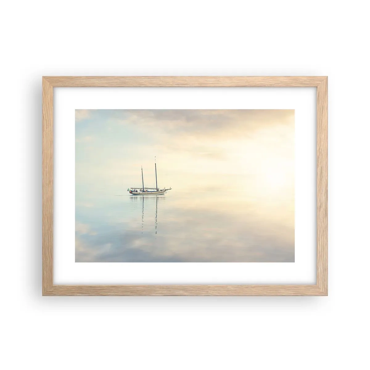 Plagát v ráme zo svetlého duba - V mori ticha - 40x30 cm