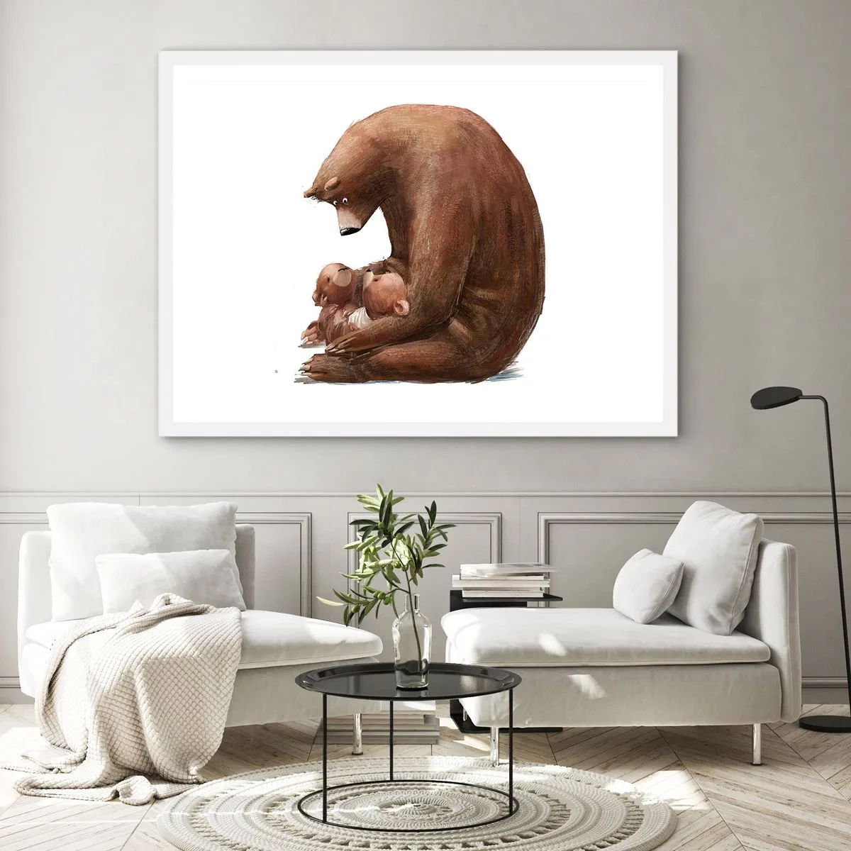 Plagát v bielom ráme - Sladké sny, deti - 91x61 cm