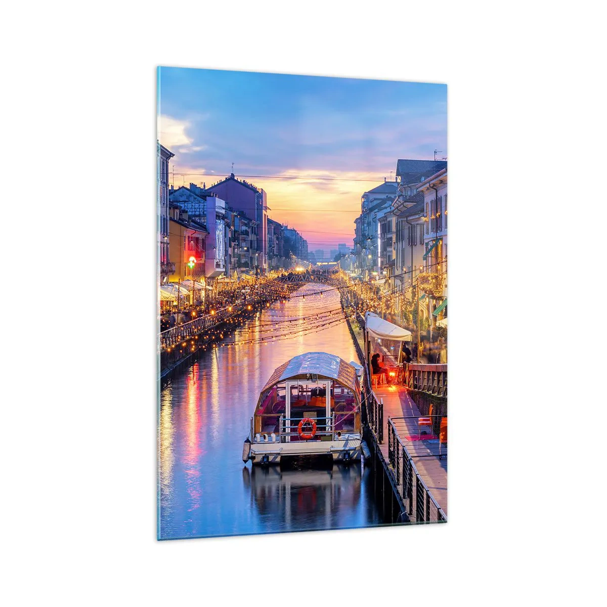 Obraz na skle - Večer plný svetla a zábavy - 70x100 cm