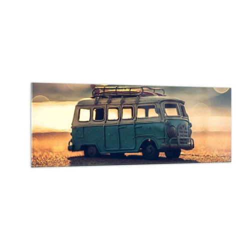 Obraz na skle - Koniec bôžikov: peňazí a práce - 140x50 cm