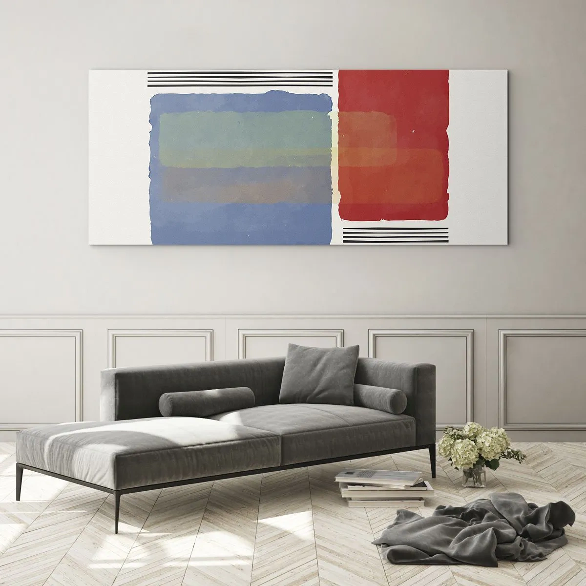 Obraz na skle - Duch a písmeno geometrie - 100x40 cm