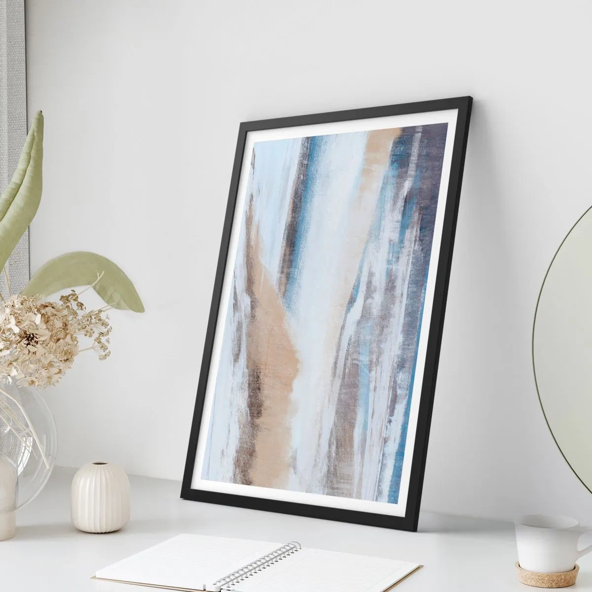 Plagát v čiernom ráme - Zimná kompozícia - 70x100 cm