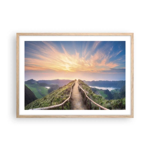 Plagát v ráme zo svetlého duba - Blízko neba - 70x50 cm