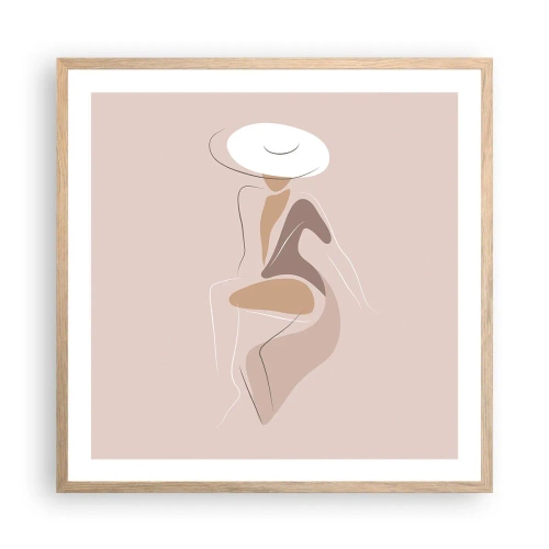 Plagát v ráme zo svetlého duba - Ako vyzerá pravá dáma? - 60x60 cm