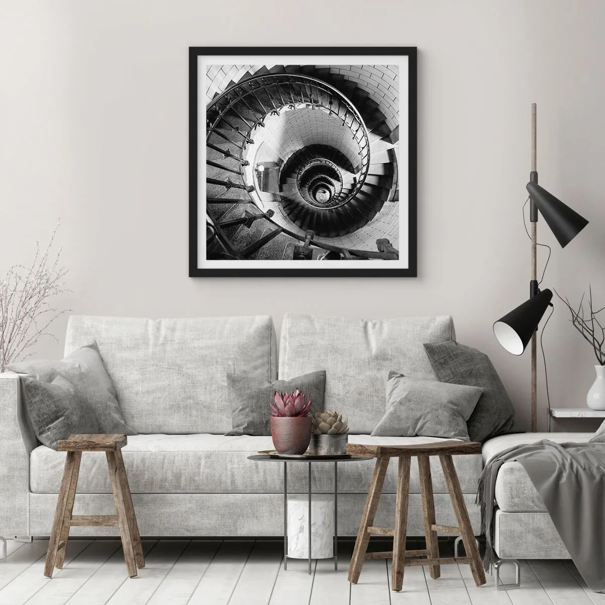 Plagát v čiernom ráme - Len vyššie a vyššie - 50x50 cm