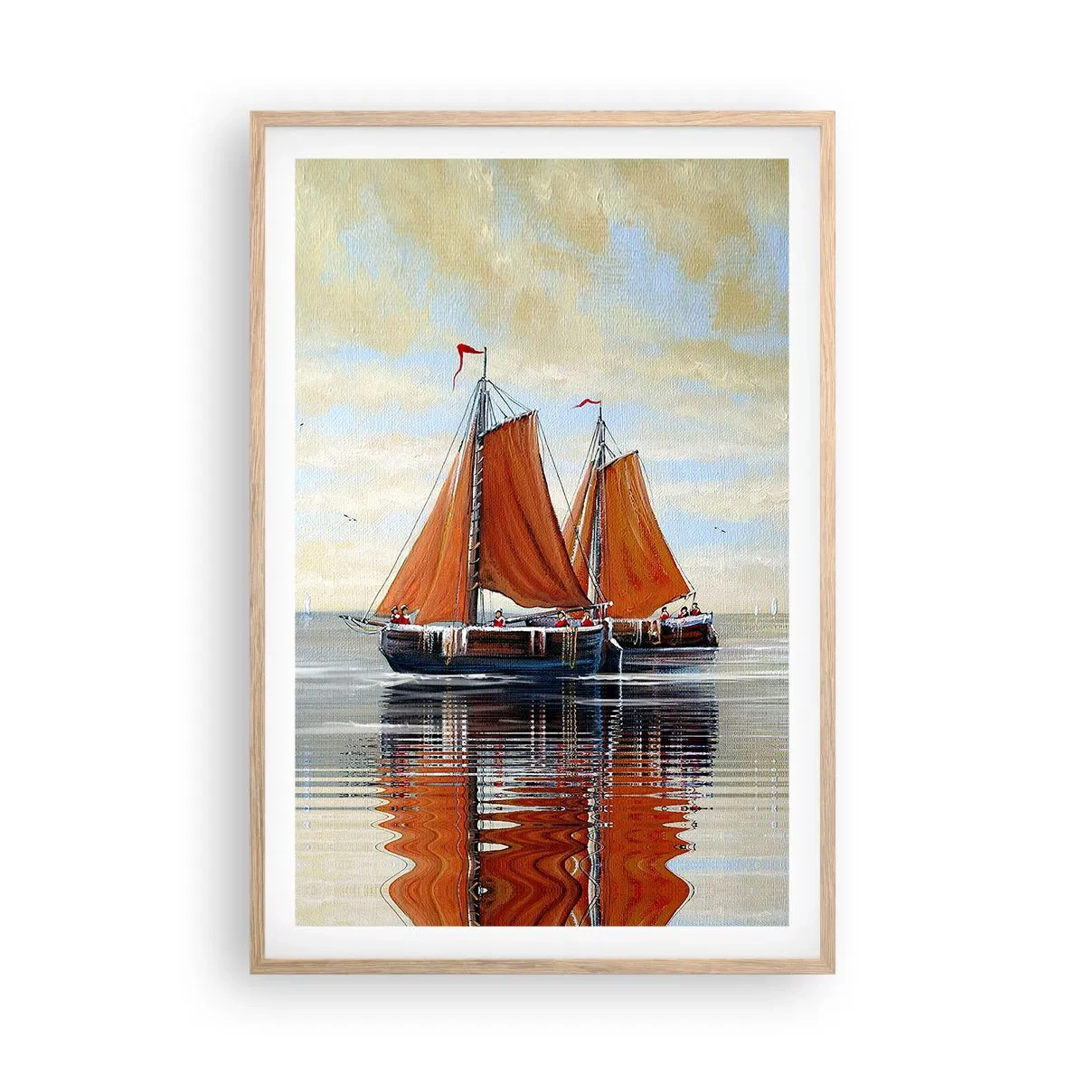 Plagát v ráme zo svetlého duba - Pluj, námorník… - 61x91 cm