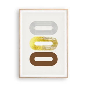 Plagát v ráme zo svetlého duba - Ooo! - 70x100 cm