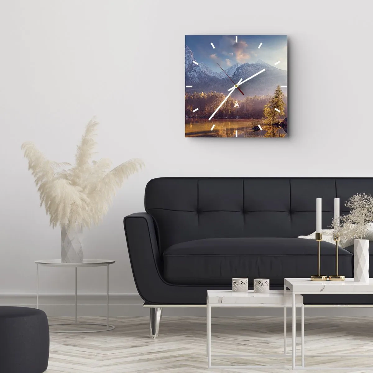 Nástenné hodiny - V horách a údoliach - 40x40 cm