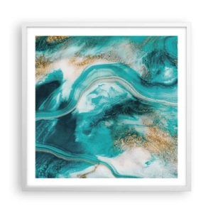 Plagát v bielom ráme - Rieka zlata - 60x60 cm