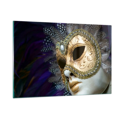 Obraz na skle - Benátsky portrét v zlate - 120x80 cm