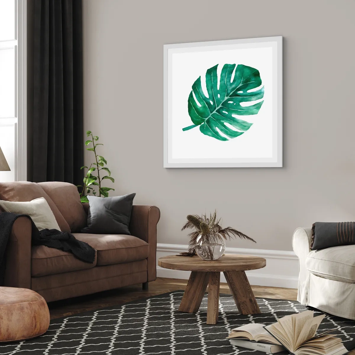 Plagát v bielom ráme - Zelený koncept - 60x60 cm