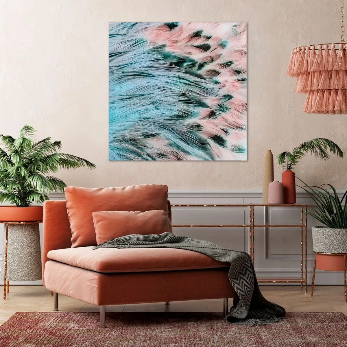 Obraz na plátne - Zafírovo ružové páperie - 60x60 cm