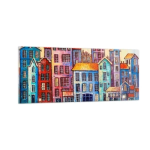 Obraz na skle - Mesto ako z rozprávky - 100x40 cm