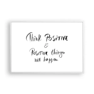 Plagát v bielom ráme - Ako žiť? - 100x70 cm