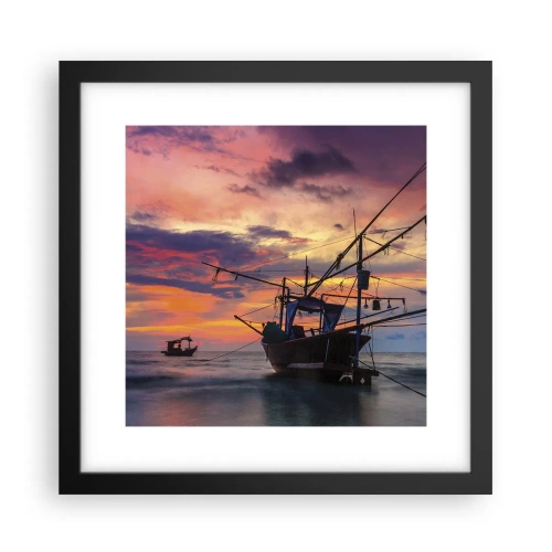 Plagát v čiernom ráme - Exotický večer - 30x30 cm