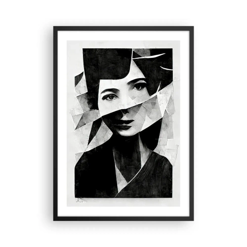 Plagát v čiernom ráme - Portrét ženy v abstraktnej kompozícii - 50x70cm - Niečo o tebe… - Moderná nástenná dekorácia do obývacej izby a spálne ARTTOR