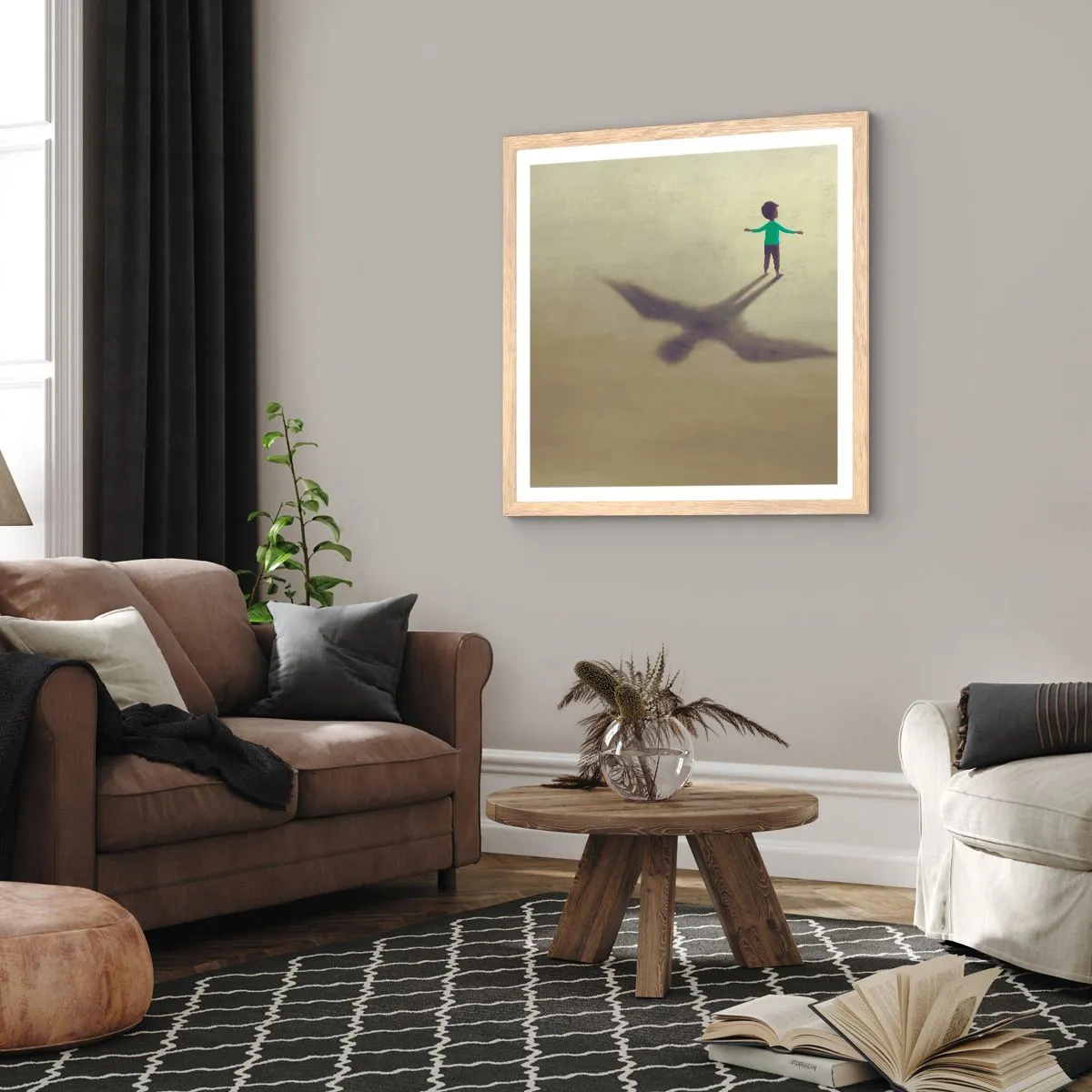 Plagát v ráme zo svetlého duba - Hrdina budúcnosti - 60x60 cm