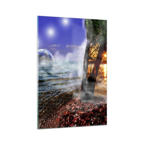 Obraz na skle - Surrealistická krajina - jednota prírody - 70x100 cm