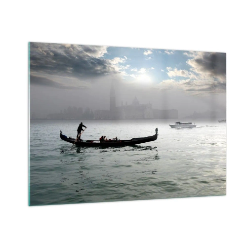 Obraz na skle - Rozprávkové mesto z vody a hmly - 100x70 cm