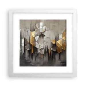 Plagát v bielom ráme - Kompozícia z ľadu a svetla - 30x30 cm
