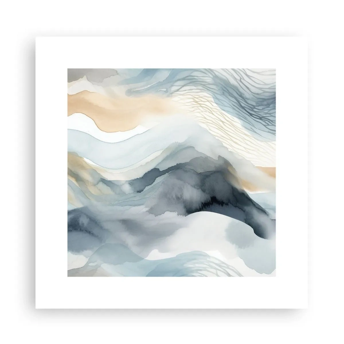 Plagát - Abstrakcia snehu a hmly - 30x30 cm