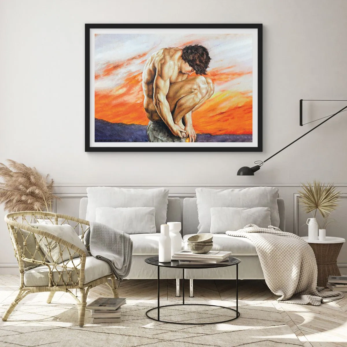 Plagát v čiernom ráme - Ponorený do seba - 100x70 cm