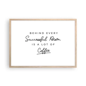 Plagát v ráme zo svetlého duba - Tajomstvo úspechu - 70x50 cm