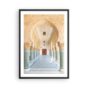 Plagát v čiernom ráme - Fotografia zdobenej arkádovej chodby v orientálnom štýle - 50x70cm - Z príbehov Šeherezády - Moderná nástenná dekorácia do obývacej izby a spálne ARTTOR