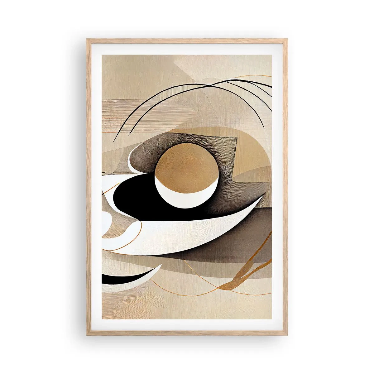 Plagát v ráme zo svetlého duba - Kompozícia: podstata vecí - 61x91 cm