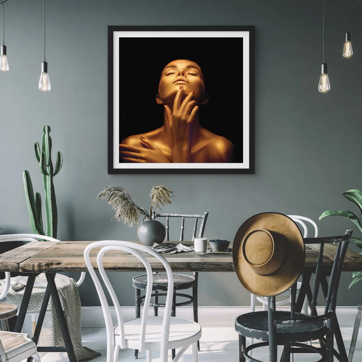 Plagát v čiernom ráme - Ako zlatý hodváb - 60x60 cm