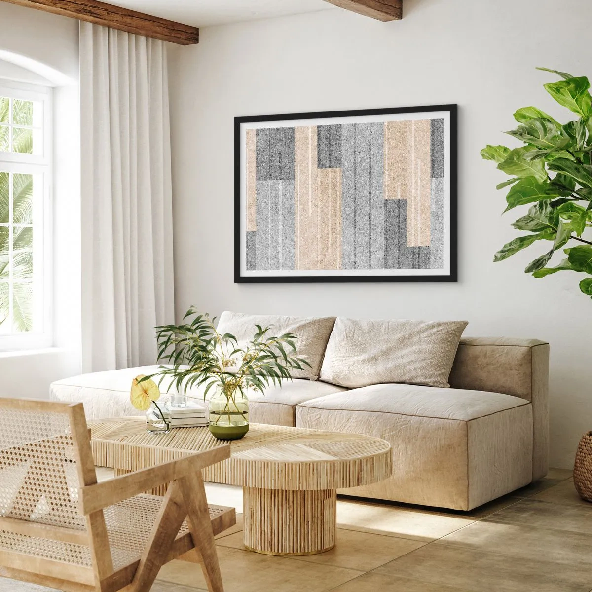 Plagát v čiernom ráme - Kompozícia: drž sa - 70x50 cm