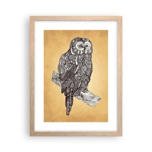 Plagát v ráme zo svetlého duba - Majstrovské ornamenty múdrosti - 30x40 cm