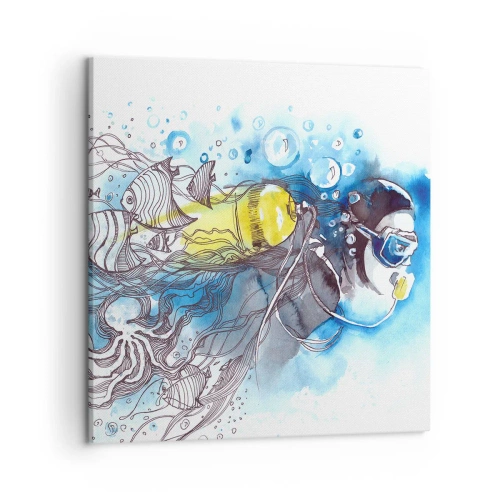 Obraz na plátne - Veľká modrá - 50x50 cm