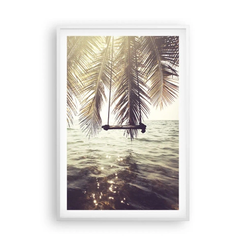 Plagát v bielom ráme - Hojdať sa ľubovoľne v oblakoch - 61x91 cm