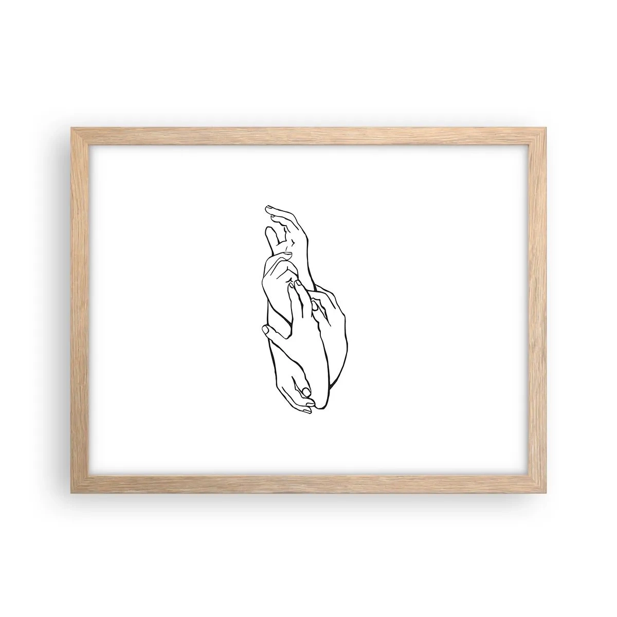 Plagát v ráme zo svetlého duba - Dobrý dotyk - 40x30 cm