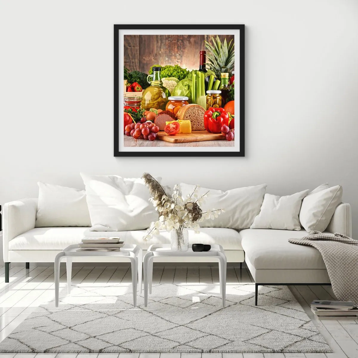 Plagát v čiernom ráme - Údené, pečené, marinované - 60x60 cm