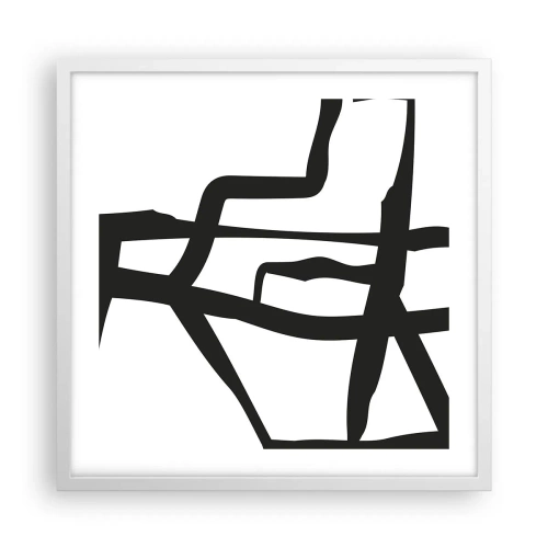 Plagát v bielom ráme - Čiernobiela konštrukcia - 50x50 cm